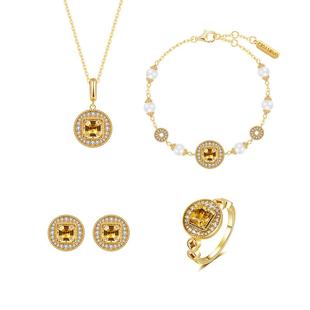 CIGALONG龙梓嘉方孔圆钱黄水晶项链戒指耳钉珠宝新年情人节礼物