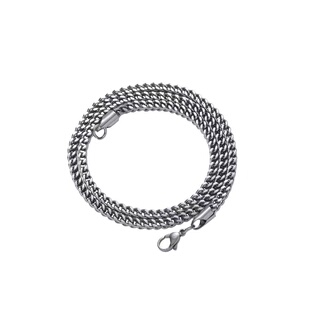 3mm四面切割立体链子钛钢细项链学生街头个性素链男生单戴配吊坠