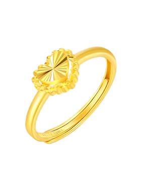 赛菲尔黄金爱心戒指足金999.9女