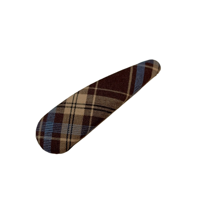 韩系甜美复古咖色格纹水滴BB夹