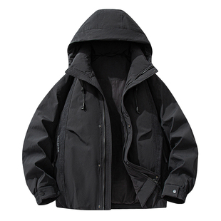 迈特优高性能户外紫色羽绒服男士冲锋衣秋冬季保暖工装派克外套男