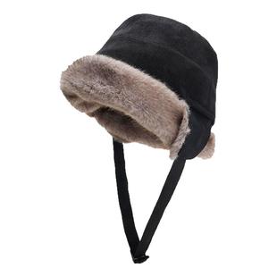 麂皮绒复古一帽多戴渔夫帽子女款2025新款冬季加厚保暖防寒护耳帽