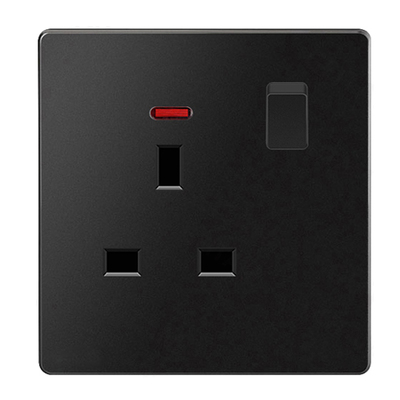 港澳13A插座方孔黑色面板开关