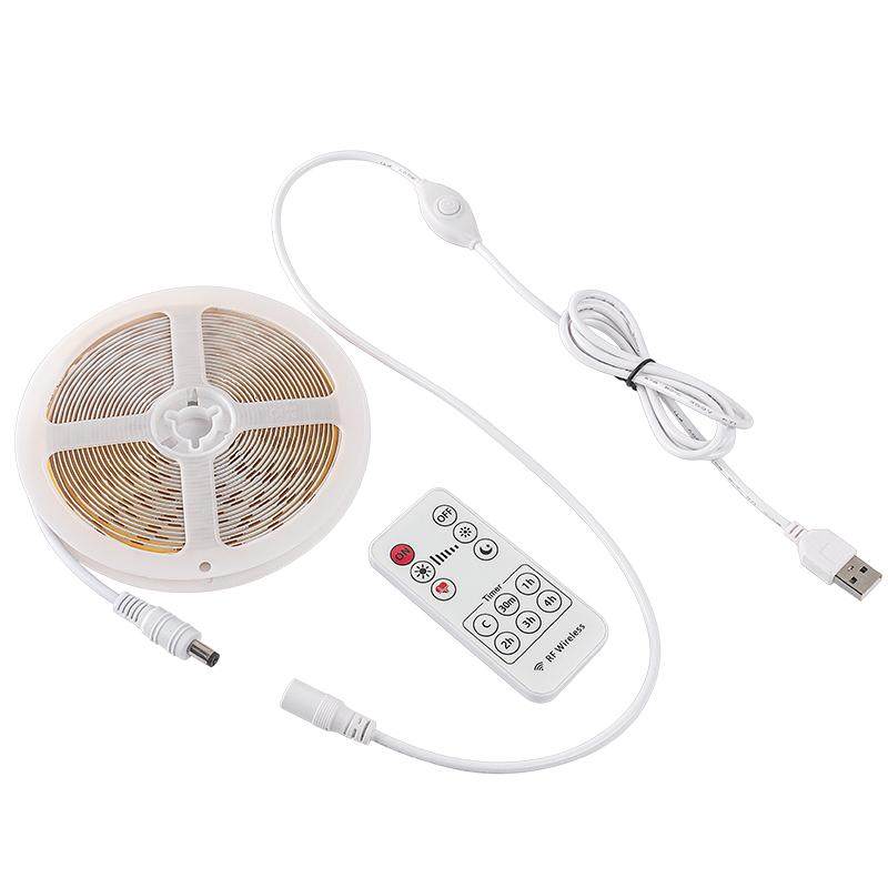 迷你遥控cob超亮灯带自粘5v12v软灯条窗帘盒电视柜床头床底氛围灯