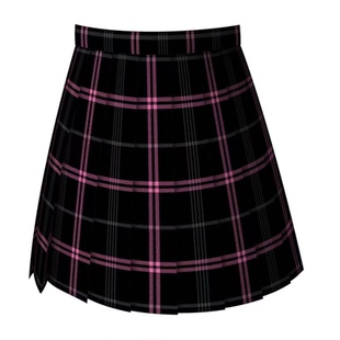 【德兰西】黑粉芭比jk格裙学院风百褶裙日系原创格裙学生半身裙女