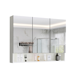 北欧实木浴室镜柜收纳一体卫生间镜箱带灯厕所挂墙式镜子带置物架优惠券