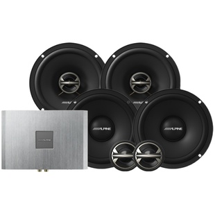 阿尔派EL-E65C套装喇叭汽车音响改装DSP功放超薄低音炮同轴扬声器