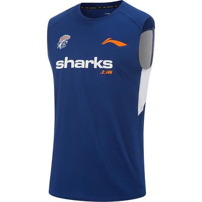 李宁排湿圆领男印花背心