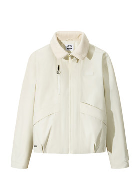 安踏棉服外套翻领短款夹克女子