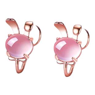 儿童宝石耳环耳钉首饰宝宝小女孩小兔子卡通女童新款耳夹公主耳饰