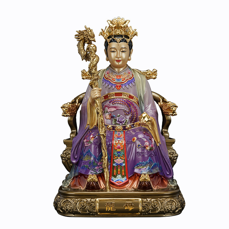 铜彩绘四海龙王神像摆件
