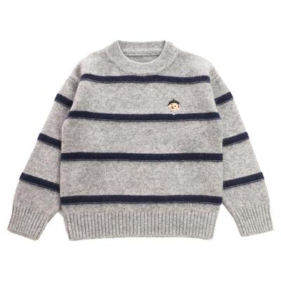 围巾熊男童山羊绒毛衣