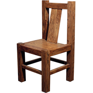 古榆老榆木餐椅舒适斜靠背椅现代简约原木家具家用全实木书桌椅子