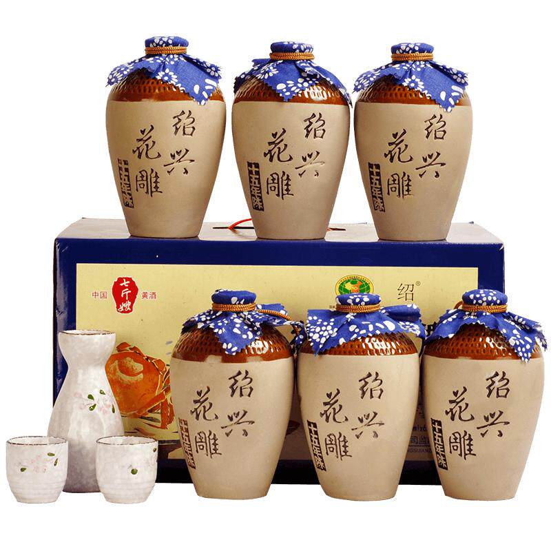 七斤嫂十五年花雕酒礼盒6坛+酒具