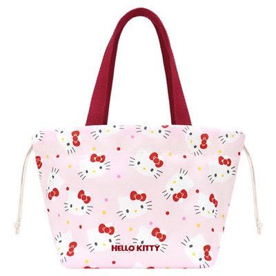 三丽鸥Hellokitty手提包小拎包上班杂物帆布包学生抽绳饭盒袋kt猫