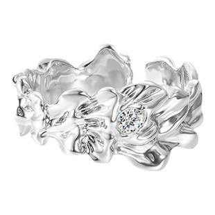 [彭小苒同款]OINICIO初印人鱼公主系列S925银液态珊瑚戒指开口戒