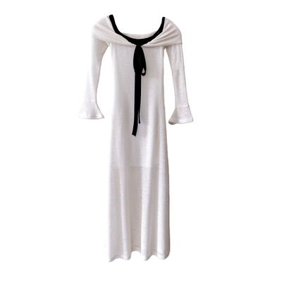 法式温柔风一字肩连衣裙