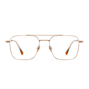 纯钛金丝双梁近视眼镜框男款可配带度数飞行员复古痞帅大脸眼睛架