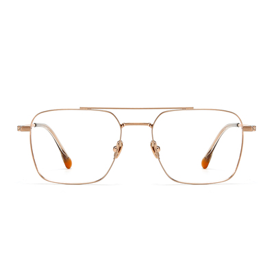 纯钛金丝双梁近视眼镜框男款大脸