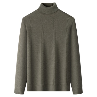 100%纯山羊绒衫高翻领保暖羊毛衫