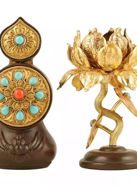 藏传铜制朵玛食子酥油花