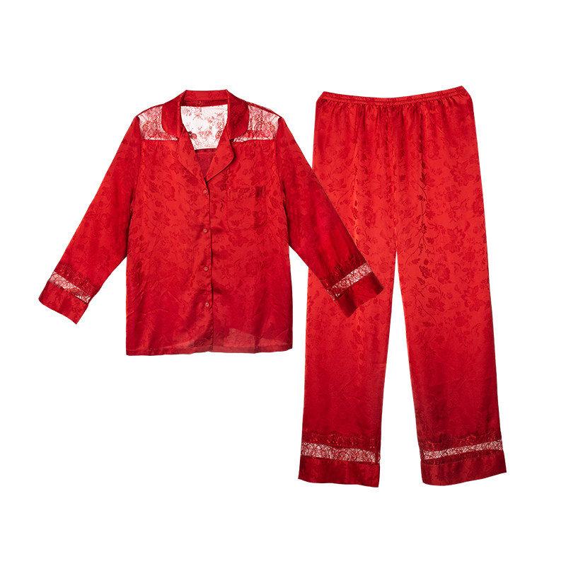 西维娅红色长袖家居服套装本命年