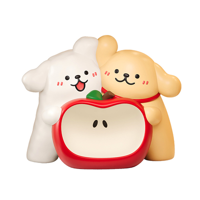 线条小狗苹果摆件家居收纳装饰品