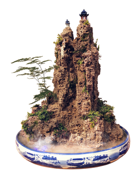 吸水石假山流水桌面摆件加湿