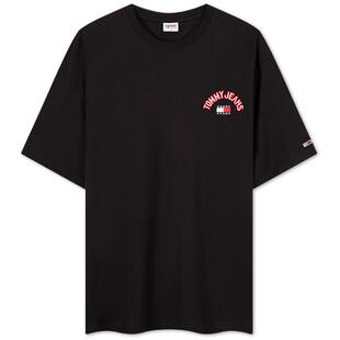 【美式复古】Tommy春夏男装纯棉潮流拱形刺绣纯色内搭短袖T恤上衣