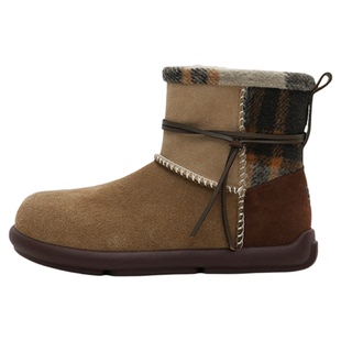 玛速主义2025新款时尚休闲保暖加绒雪地靴女冬季百搭短靴厚底棉鞋
