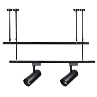 轨道条伸缩杆 led射灯轨道灯吊杆悬挂全套服装店加厚导轨式加长杆