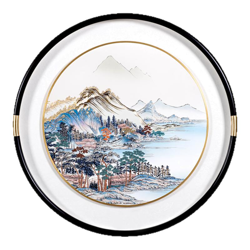 玄关画金山福地2026年新款高端手工铜雕画立体客厅沙发背景墙山水
