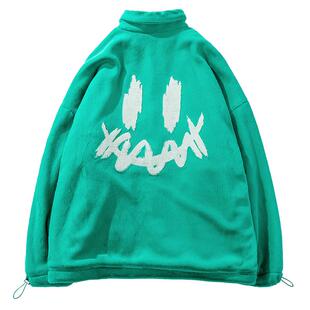 BEASTER奥莱鬼脸明星同款夹克毛绒保暖加厚宽松休闲外套男