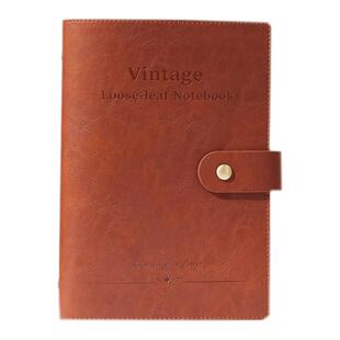 医院教研学术会议记录本定制a5活页笔记本子复古风文具皮面搭扣本高颜值医护值班工作记事本可拆卸内芯印logo