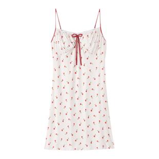 冰丝吊带睡裙女性感夏季带胸垫睡衣纯欲风莫代尔家居服夏丝绸秋春