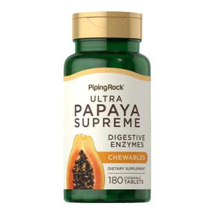 木瓜酶蛋白酶酵素消化酶咀嚼片 180片助消化健脾成人美国直邮