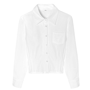 小个子衬衫女2025春秋新款设计感小众职业通勤工作修身长袖衬衣