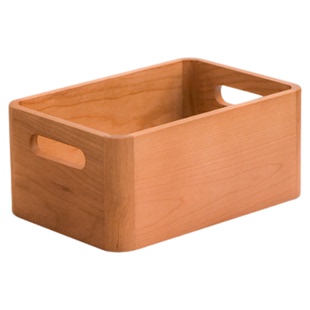 北美樱桃木书籍收纳神器实木书房证书陈列架多尺寸手提筐整理箱