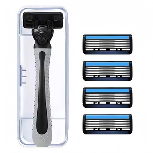 新款六层刀片男士手动剃须刀六层剃须刀片家用老式实用胡子刀便携