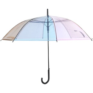 包邮100cm彩虹纤维骨透明轻便塑料自动女神拍照摄影网红长柄广告