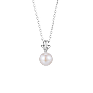 周大生花蕊珍珠项链女925银扁圆强光淡水珍珠项链锁骨链时尚饰品