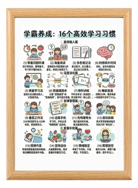 学霸自律计划表高效学习习惯相框