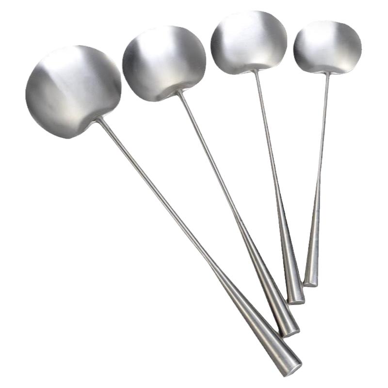 304炒菜勺子锅铲炒铲汤勺家用炒勺长柄厨具不锈钢蘑菇铲子耐高温