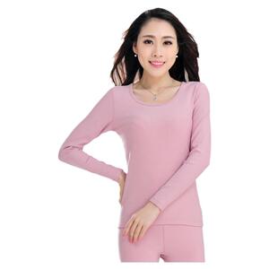 雪竹内衣秋冬竹棉拉毛竹纤维打底磨绒保暖秋衣秋裤女士套装13772