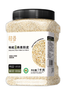 初谷有机燕麦麸皮1kg罐装免煮即食原味无添加蔗糖高蛋白营养早餐