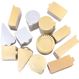 烘焙包装金卡三角慕斯底托切块西点蛋糕托圆形垫甜品法式方形100