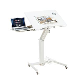 移动升降绘画桌画架电脑桌美术设计台带伸缩延长板桌面可倾斜气动