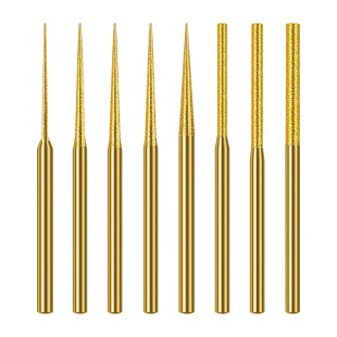 镀钛加长金刚砂合金磨针尖形圆柱玉石扩孔打磨雕刻抛光工具3mm