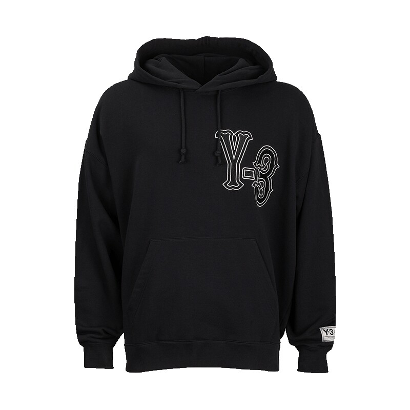 Y-3徽标连帽长袖卫衣男士