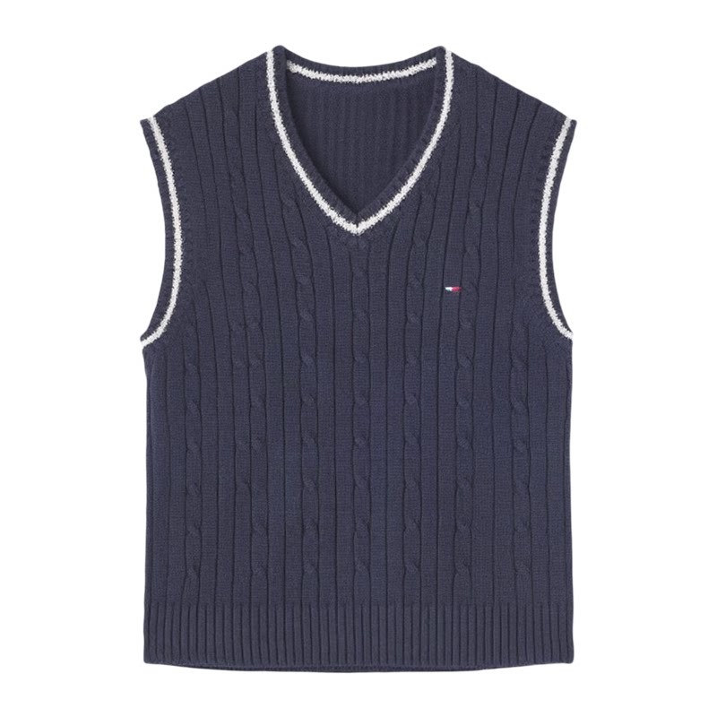 2025春秋款儿童撞色纯棉毛衣马甲